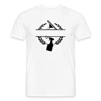 Cleaner windows washer logo laurel wreath - Men's T-Shirt - white - Front - AI Model Male 178 dark (178cm)