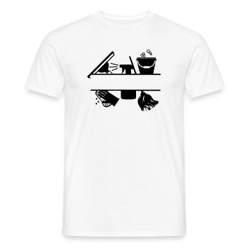 Logo de l’outil de nettoyage transparent - T-shirt homme - blanc - Devant - AI Model Male 178 dark (178cm)