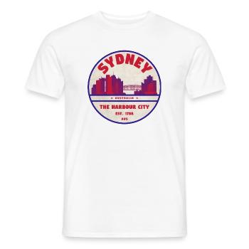 Sydney Skyline Badge - Männer T-Shirt - Weiß - Vorne - AI Model Male 178 dark (178cm)