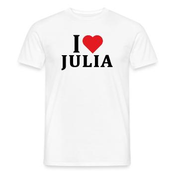 T-Shirt Ich liebe Julia T-Shirt Geschenkidee - Männer T-Shirt - Weiß - Vorne - AI Model Male 178 dark (178cm)