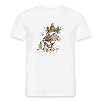 Mexico Kuh Cartoon - Männer T-Shirt - Weiß - Vorne - AI Model Male 178 dark (178cm)