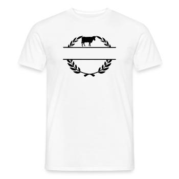 Proud of the farmer cow - Men's T-Shirt - white - Front - AI Model Male 178 dark (178cm)