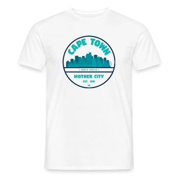 Insigne de la silhouette du Cap - T-shirt homme - blanc - Devant - AI Model Male 178 dark (178cm)