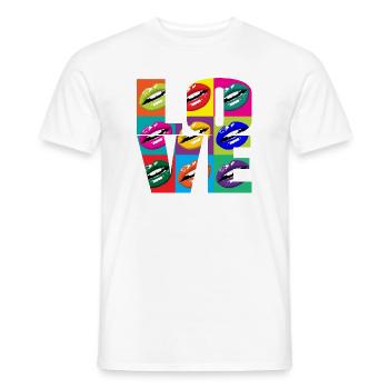 Mehrfarbige Pop-Art-Lippen - Männer T-Shirt - Weiß - Vorne - AI Model Male 178 dark (178cm)
