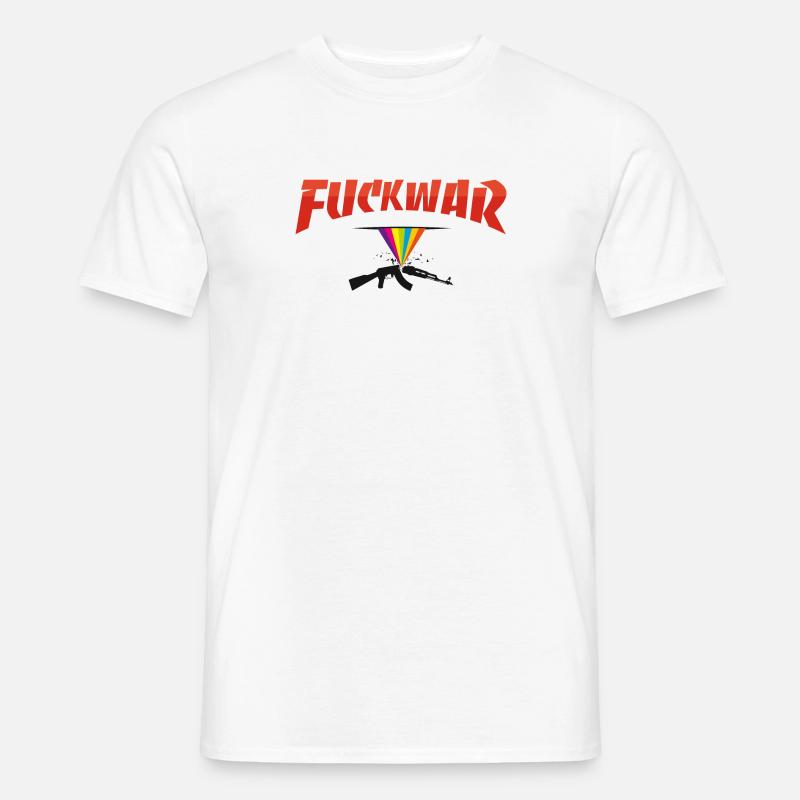 Fuckwar Regenbogen Waffe Statement - Männer T-Shirt - Weiß
