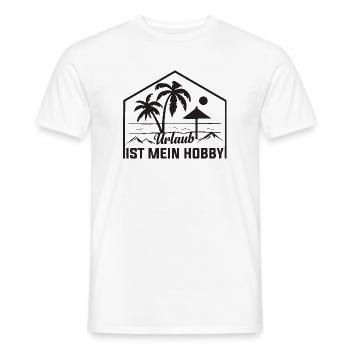 Urlaub ist mein Hobby - Reisen ist meine Welt - Männer T-Shirt - Weiß - Vorne - AI Model Male 178 dark (178cm)