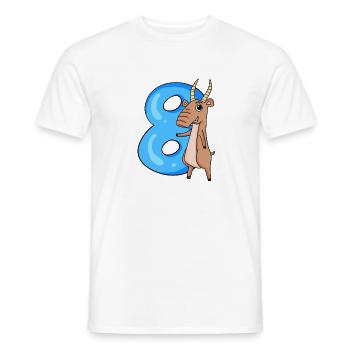 8 Jahre alt - 8. Geburtstag mit Tier Motiv - Männer T-Shirt - Weiß - Vorne - AI Model Male 178 dark (178cm)