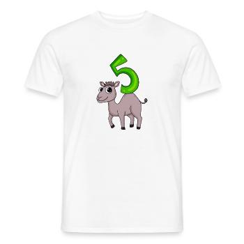 5 ans - 5ème anniversaire avec motif animal - chameau - T-shirt homme - blanc - Devant - AI Model Male 178 dark (178cm)