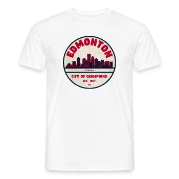 Edmonton Vintage : Ville des Champions - T-shirt homme - blanc - Devant - AI Model Male 178 dark (178cm)