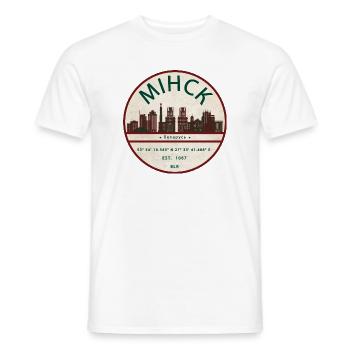 Minsk Skyline Vintage Abzeichen - Männer T-Shirt - Weiß - Vorne - AI Model Male 178 dark (178cm)