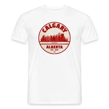 Insigne vintage Calgary Skyline Alberta - T-shirt homme - blanc - Devant - AI Model Male 178 dark (178cm)
