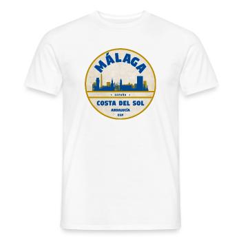 Malaga Skyline Küsten Flair - Männer T-Shirt - Weiß - Vorne - AI Model Male 178 dark (178cm)