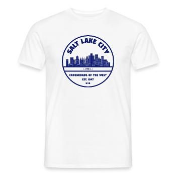 Salt Lake City Skyline Wappen - Männer T-Shirt - Weiß - Vorne - AI Model Male 178 dark (178cm)