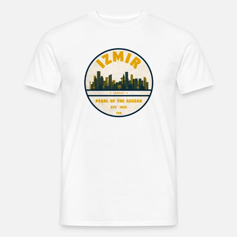 Izmir Perle der Ägäis Abzeichen - Männer T-Shirt - Weiß