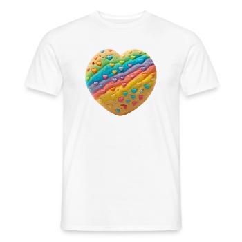 Regenbogenherz Keksdesign - Männer T-Shirt - Weiß - Vorne - AI Model Male 178 dark (178cm)