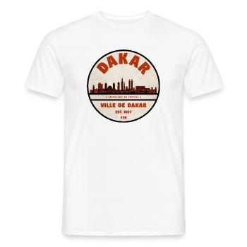 Dakar Skyline Retro-Emblem - Männer T-Shirt - Weiß - Vorne - AI Model Male 178 dark (178cm)