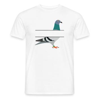 Pigeon with blank text bar between them to create your own name - Men's T-Shirt - white - Front - AI Model Male 178 dark (178cm)