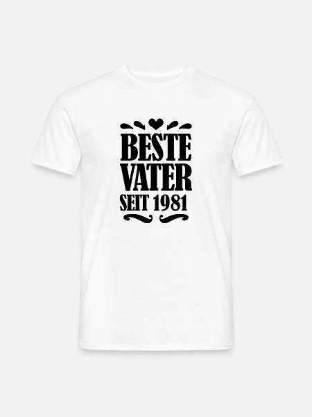 Bester Vater seit 1981 - Männer T-Shirt - Weiß