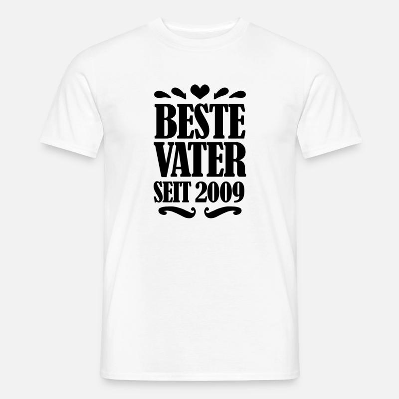 Bester Vater seit 2009 - Männer T-Shirt - Weiß