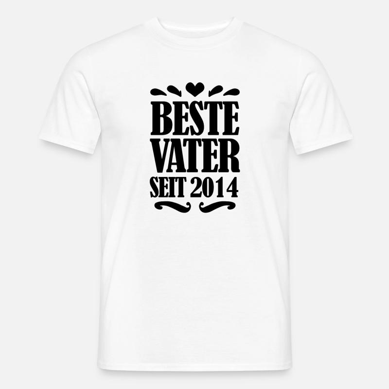 Bester Vater seit 2014 - Männer T-Shirt - Weiß