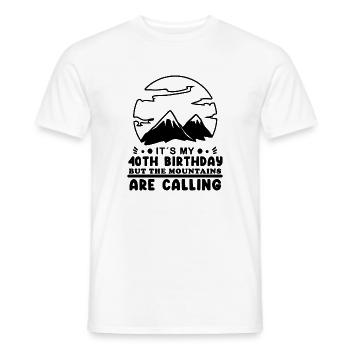 Mountain Wanderer 40th Birthday 40 Years Old Gift - Men's T-Shirt - white - Front - AI Model Male 178 dark (178cm)