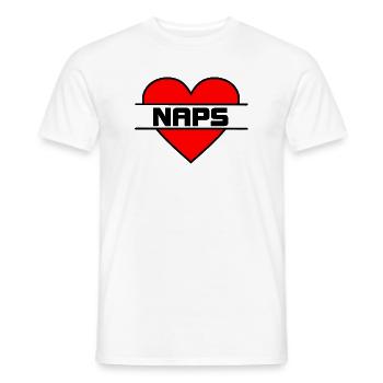 Heart I love naps - Men's T-Shirt - white - Front - AI Model Male 178 dark (178cm)