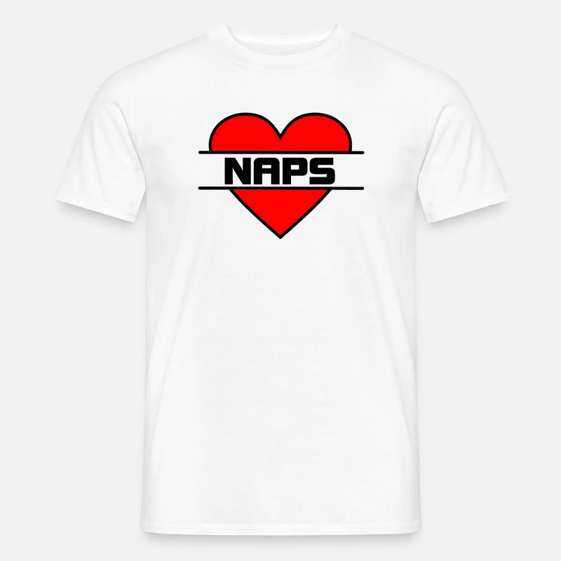 Herz, ich liebe Nickerchen - Männer T-Shirt - Weiß