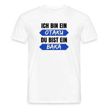 Popkultur Baka Otaku Manga Anime Statement Comic - Männer T-Shirt - Weiß - Vorne - AI Model Male 178 dark (178cm)