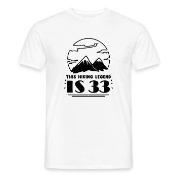 Mountain Wanderer 33ème anniversaire 33 ans cadeau - T-shirt homme - blanc - Devant - AI Model Male 178 dark (178cm)