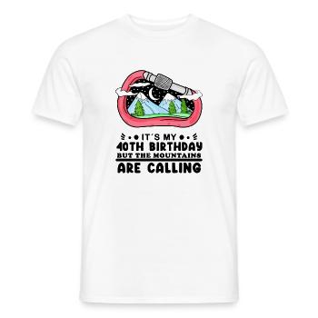 40th birthday mountains 40 years old mountain hiking - Men's T-Shirt - white - Front - AI Model Male 178 dark (178cm)