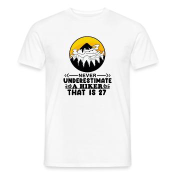 27e anniversaire Mountains Mountain Summit - 27 ans - T-shirt homme - blanc - Devant - AI Model Male 178 dark (178cm)