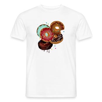 wildly thrown together colorful pile of donuts - Men's T-Shirt - white - Front - AI Model Male 178 dark (178cm)