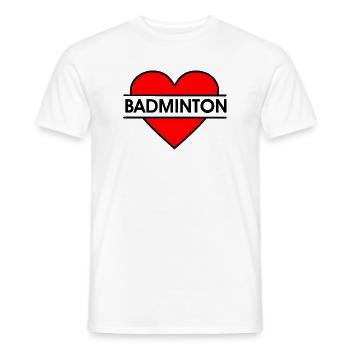 Badminton 35 - Men's T-Shirt - white - Front - AI Model Male 178 dark (178cm)