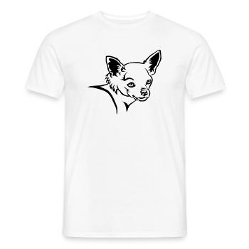 Tête de Chihuahua - T-shirt homme - blanc - Devant - AI Model Male 178 dark (178cm)