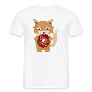 zauberhafter kleiner Fuchs mit leckeren Donut - Männer T-Shirt - Weiß - Vorne - AI Model Male 178 dark (178cm)