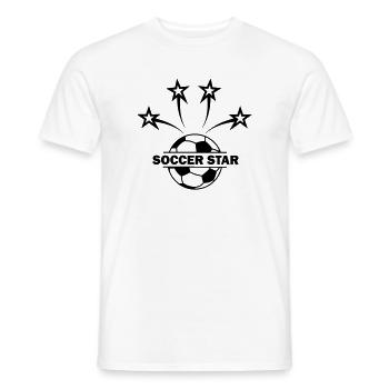 Football star with four stars and a recess - Men's T-Shirt - white - Front - AI Model Male 178 dark (178cm)