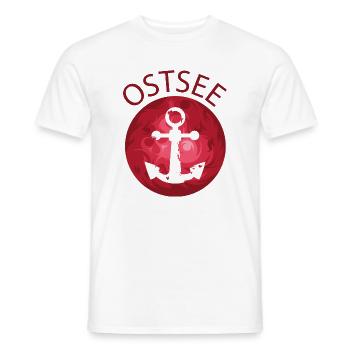 Ostsee See Anker Symbol Sonne Mond Illustration - Männer T-Shirt - Weiß - Vorne - AI Model Male 178 dark (178cm)