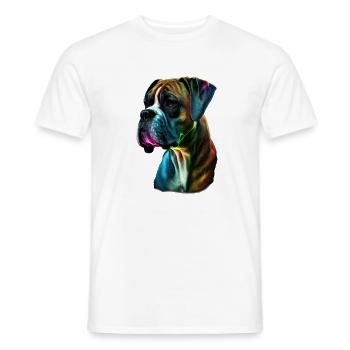 Boxer Dog Colorful - Men's T-Shirt - white - Front - AI Model Male 178 dark (178cm)