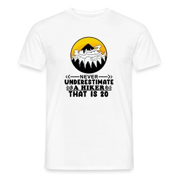 20e anniversaire Mountains Mountain Summit - 20 ans - T-shirt homme - blanc - Devant - AI Model Male 178 dark (178cm)