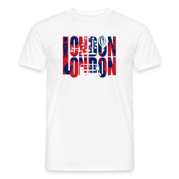 LONDON - Men's T-Shirt - white - Front - AI Model Male 178 dark (178cm)