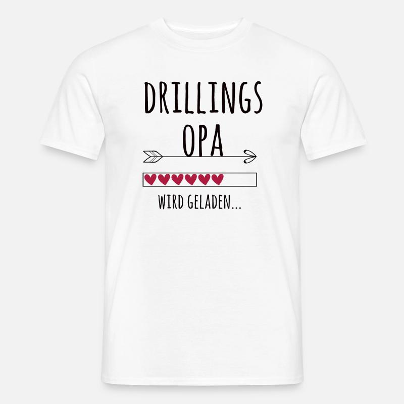 werdender Drillingsopa Schwangerschaft Drillinge - Männer T-Shirt - Weiß