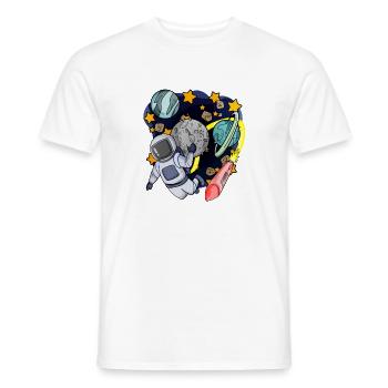 Astronaut im Weltall - Männer T-Shirt - Weiß - Vorne - AI Model Male 178 dark (178cm)