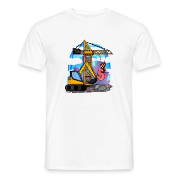 5. Geburtstag 5 Jahre Kran Baustelle Bagger Junge - Männer T-Shirt - Weiß - Vorne - AI Model Male 178 dark (178cm)