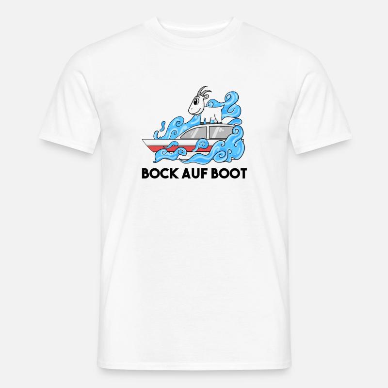Ziege Boot Lustig - Männer T-Shirt - Weiß