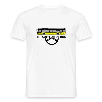 Chauffeur de bus - T-shirt homme - blanc - Devant - AI Model Male 178 dark (178cm)