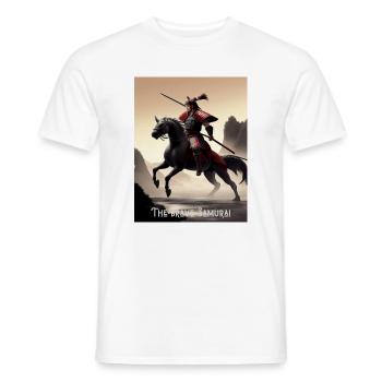 Le brave samouraï Le brave samouraï à cheval - T-shirt homme - blanc - Devant - AI Model Male 178 dark (178cm)