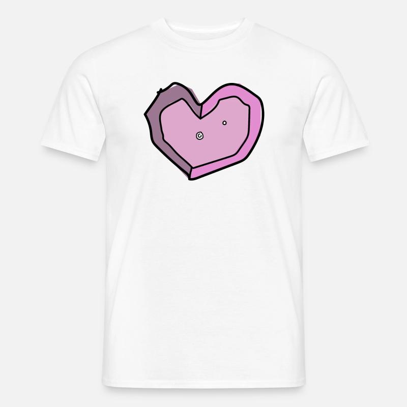 boulderliebe rosa - Männer T-Shirt - Weiß