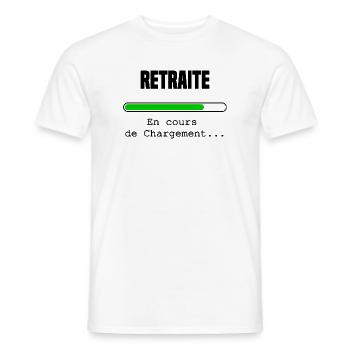 Retraite en cours de chargement - T-shirt homme - blanc - Devant - AI Model Male 178 dark (178cm)