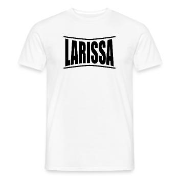 t-shirt Larissa idée cadeau t-shirt - T-shirt homme - blanc - Devant - AI Model Male 178 dark (178cm)