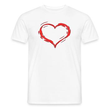 Herz - Männer T-Shirt - Weiß - Vorne - AI Model Male 178 dark (178cm)